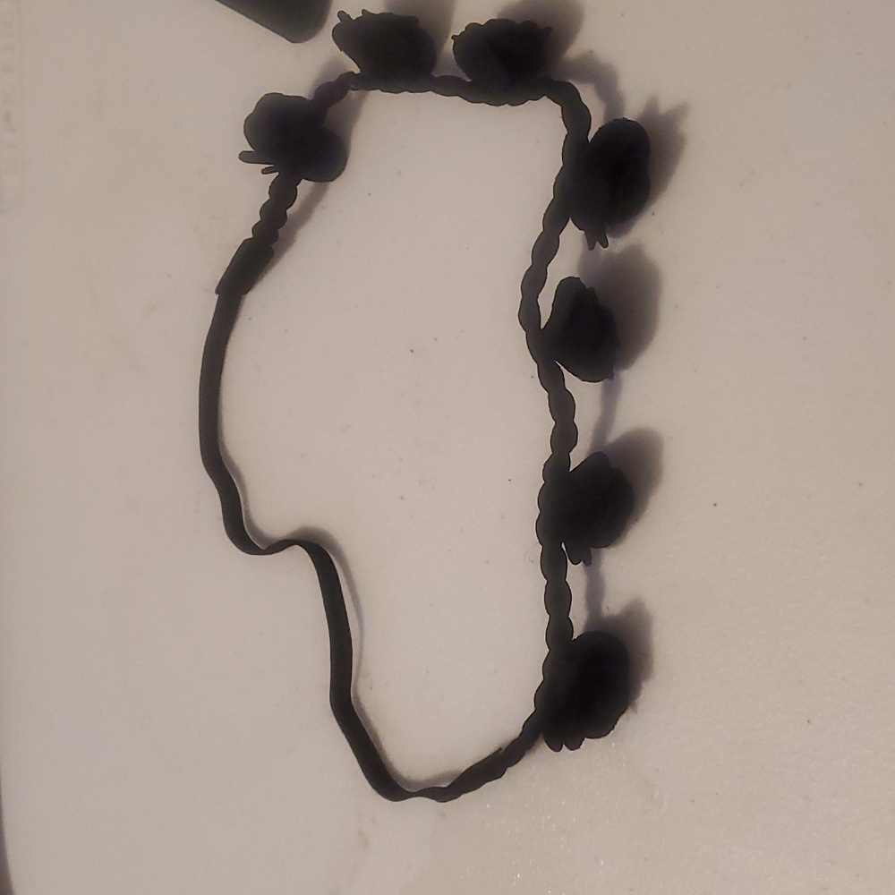Adjustable Black Rose headband